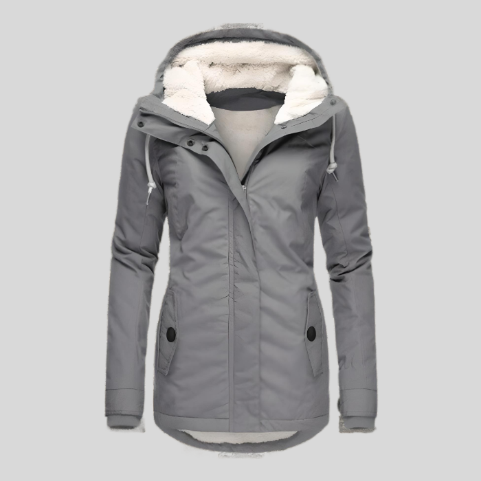 Damen Regenjacke mit Kapuze und Verlängertem Rückensaum