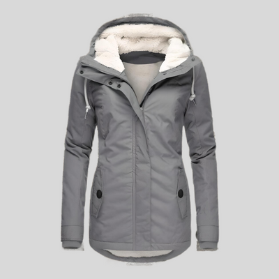 Damen Regenjacke mit Kapuze und Verlängertem Rückensaum