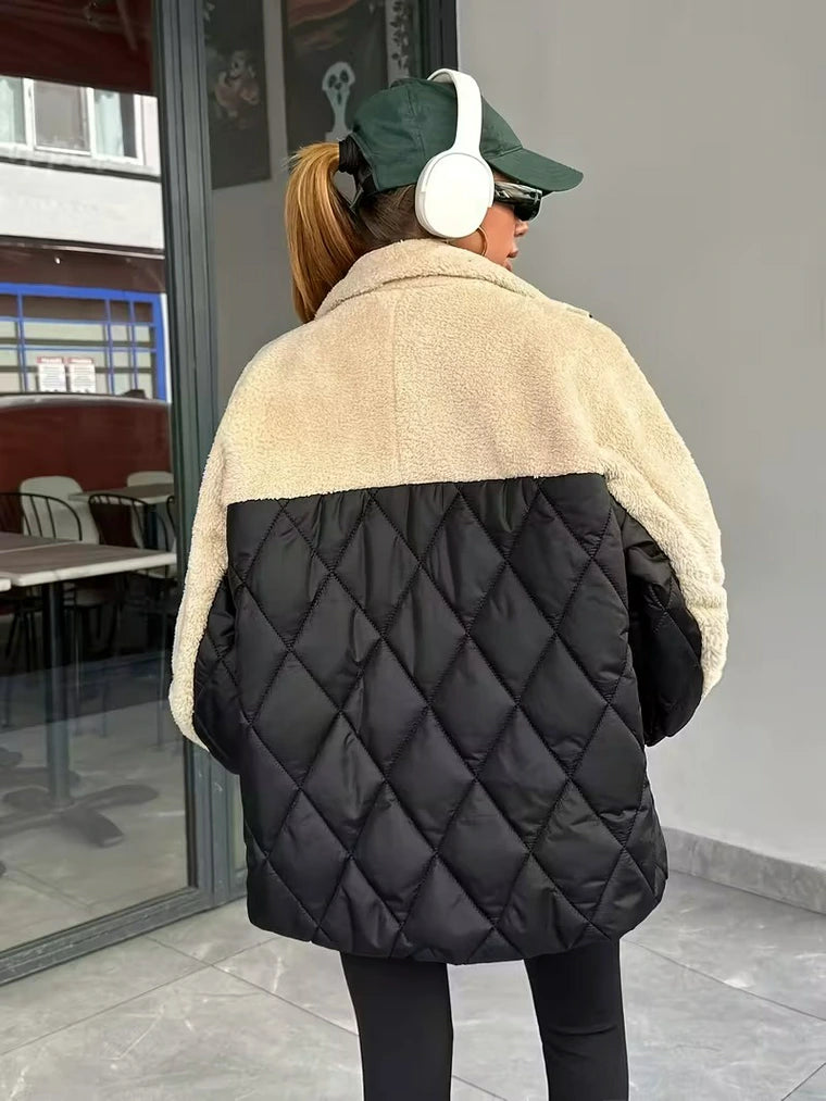 Damen Steppjacke mit Stehkragen und Reißverschluss