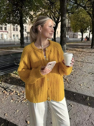 Damen Strick-Cardigan mit Knöpfen