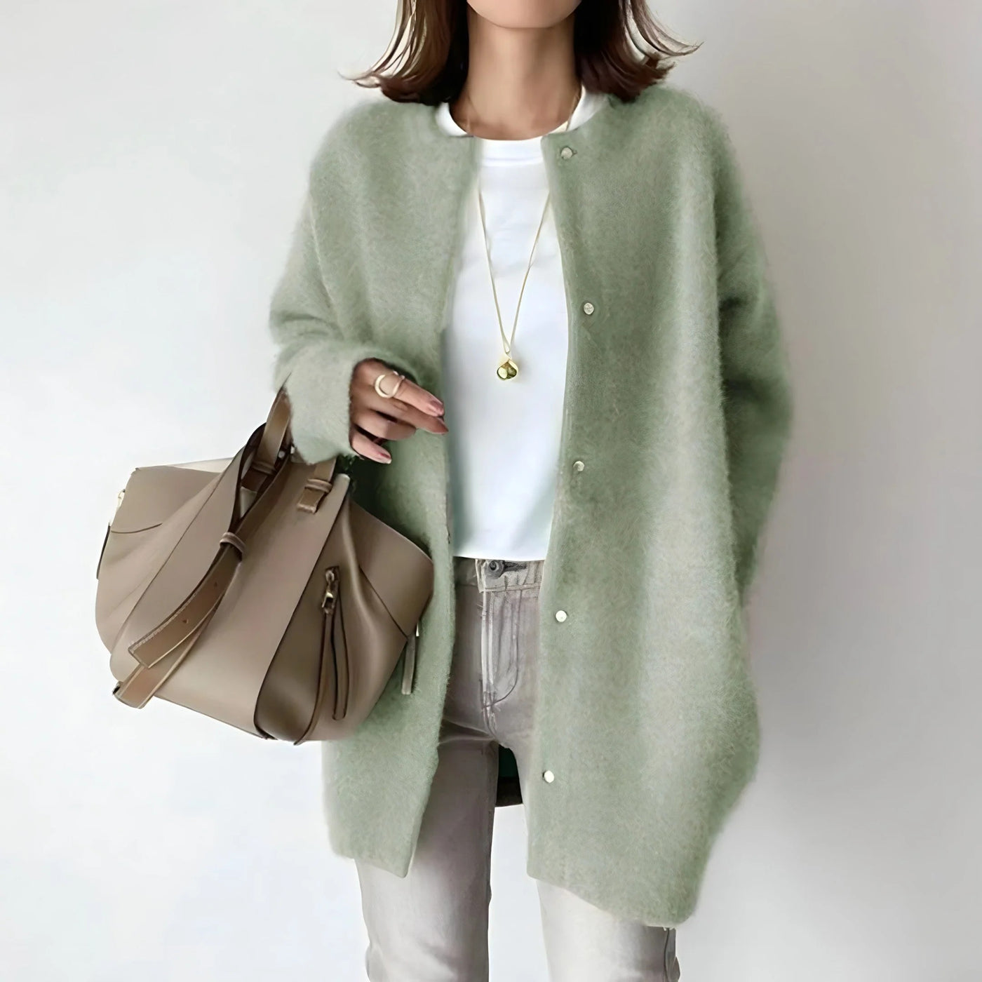 Damen Strickjacke in mittlerer Länge