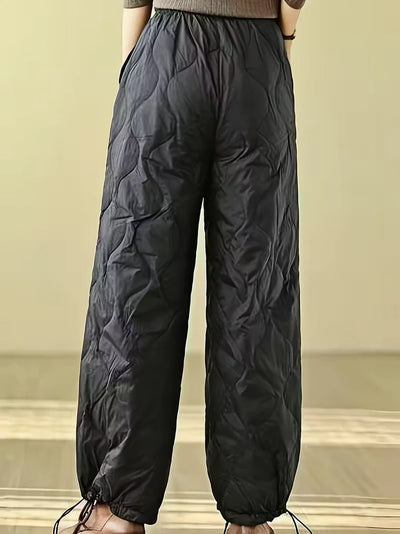 Damen Weite Stepphose mit Kordelzugbund und Kordelzug am Saum