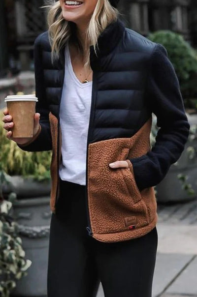 Damen Zweifarbige Jacke