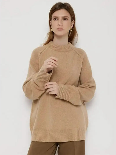 Damen Übergroßer Pullover mit Stehkragen