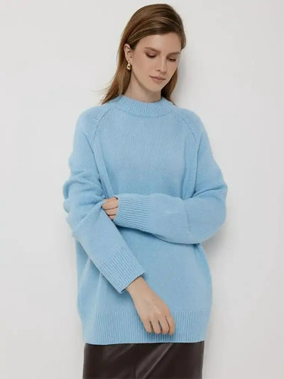 Damen Übergroßer Pullover mit Stehkragen