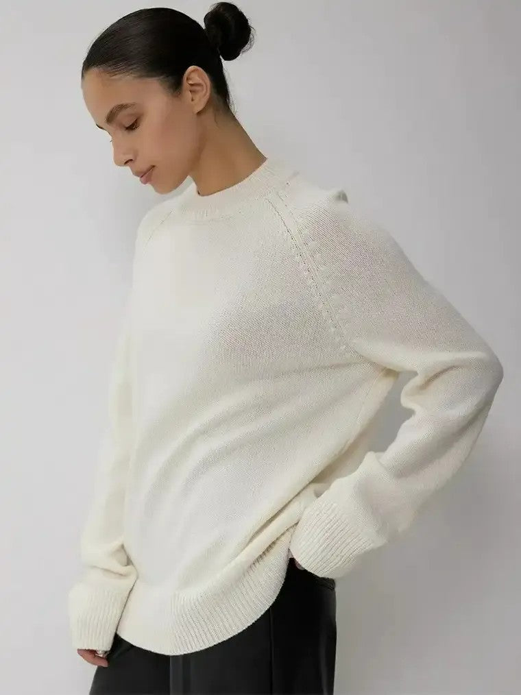 Damen Übergroßer Pullover mit Stehkragen