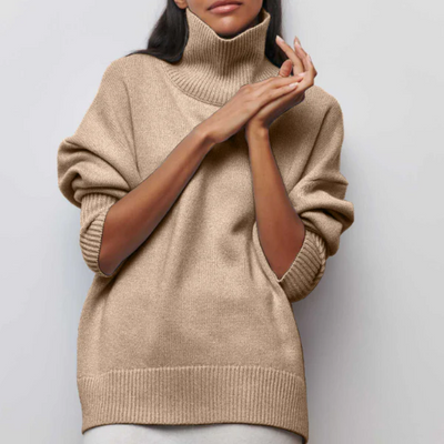 Damengestrickter Rollkragenpullover