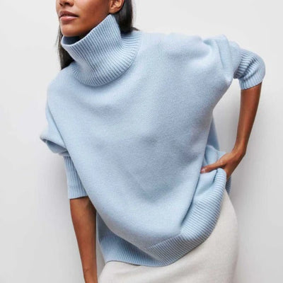 Damengestrickter Rollkragenpullover