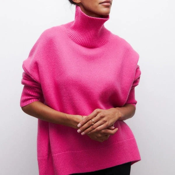 Damengestrickter Rollkragenpullover