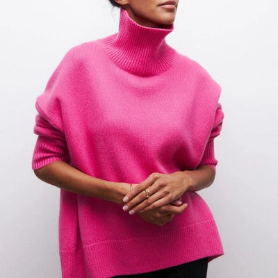 Damengestrickter Rollkragenpullover