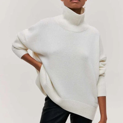 Damengestrickter Rollkragenpullover
