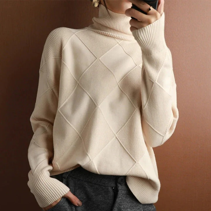 Damenpullover mit Rautenmuster