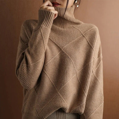 Damenpullover mit Rautenmuster