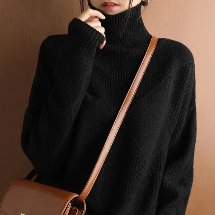Damenpullover mit Rautenmuster