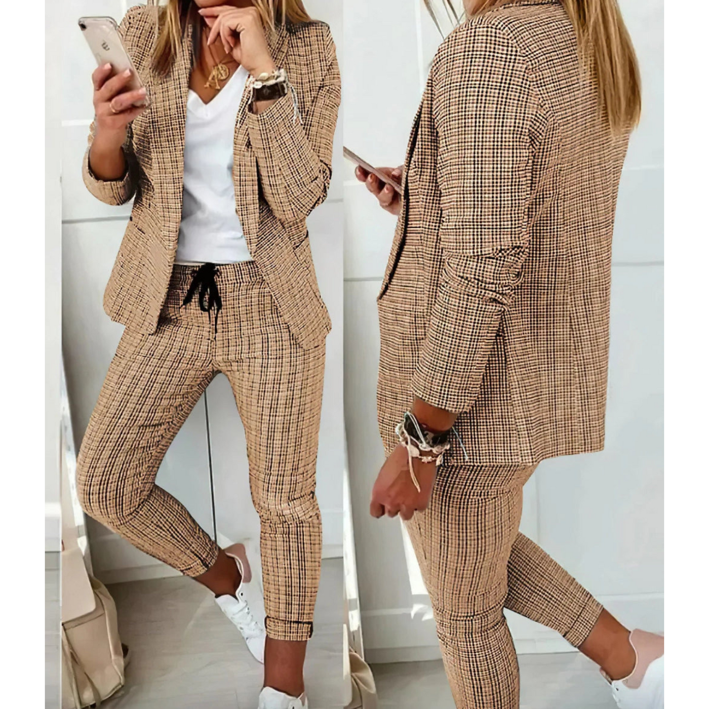Langer Blazer und Hosen Set für Damen