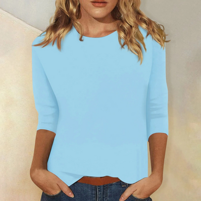 Damen T-Shirt mit 3/4-Ärmeln und Rundhalsausschnitt