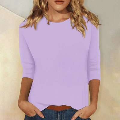 Damen T-Shirt mit 3/4-Ärmeln und Rundhalsausschnitt