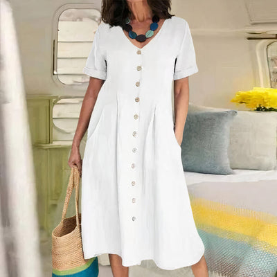 V-Ausschnitt Midikleid für Damen
