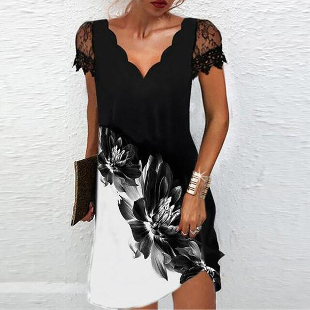 Kurzärmeliges Kleid für Damen