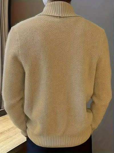 Gerippter Herren-Cardigan mit doppelter Knopfleiste