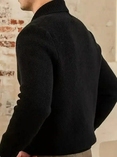 Gerippter Herren-Cardigan mit doppelter Knopfleiste