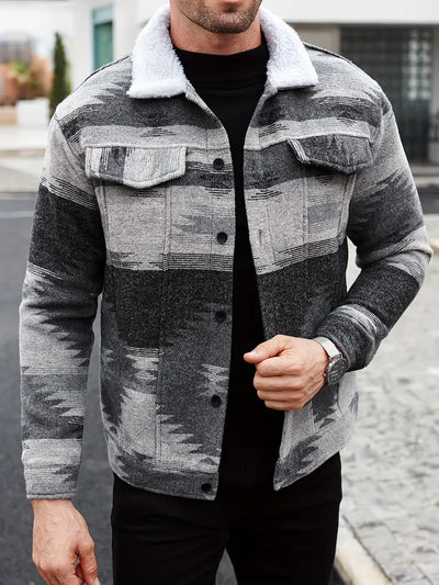 Geknöpfte Jacke mit Brusttaschen für Herren