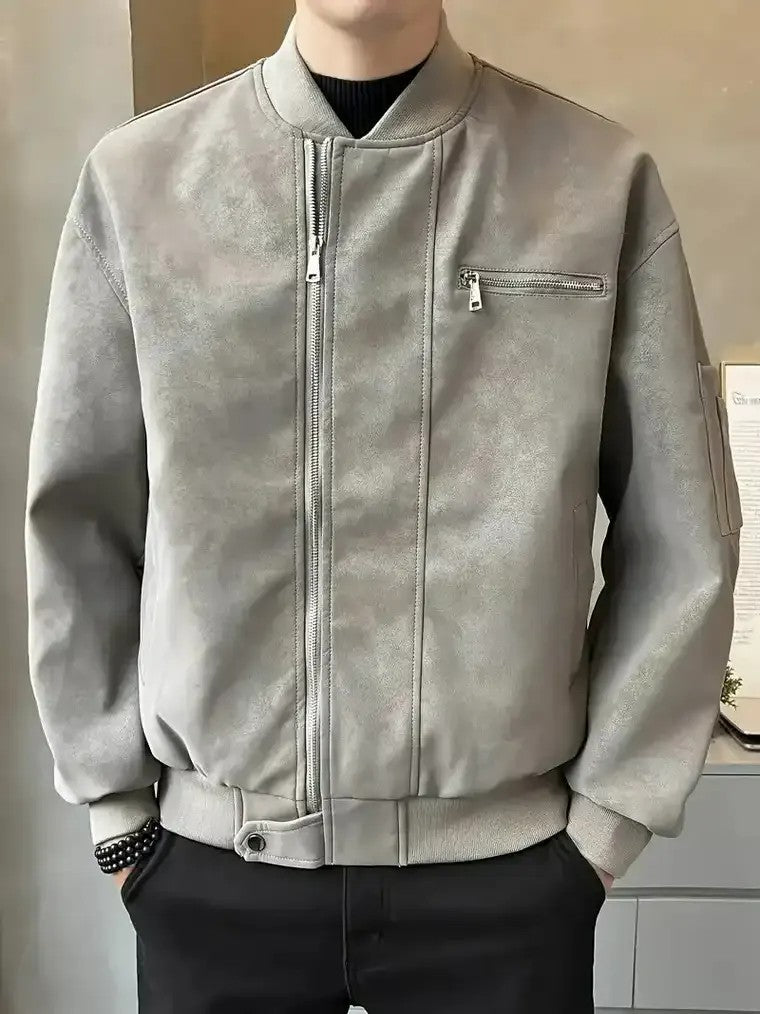 Herren-Bomberjacke mit Strukturmuster