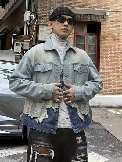 Herren-Jeansjacke in zwei Farbtönen