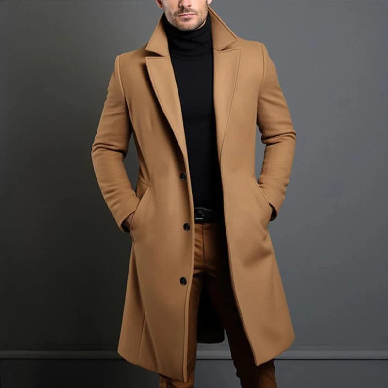 Herren-Mantel mit Einreiher-Verschluss