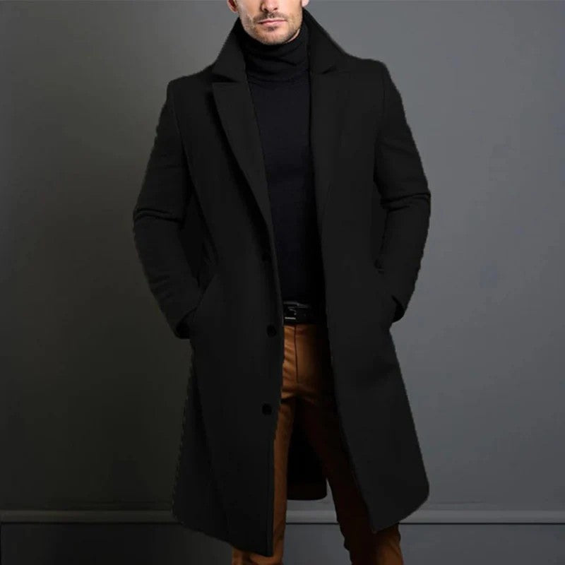 Herren-Mantel mit Einreiher-Verschluss