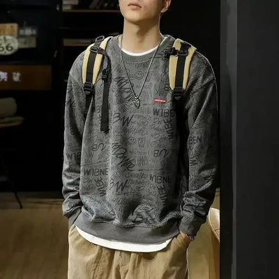Herren-Pullover mit Graffiti-Print