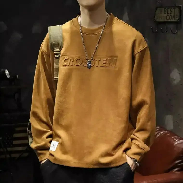 Herren-Rundhals-Pullover mit Aufdruck