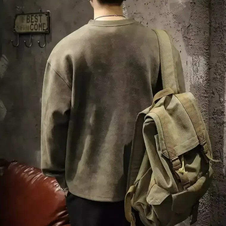 Herren-Rundhals-Pullover mit Aufdruck