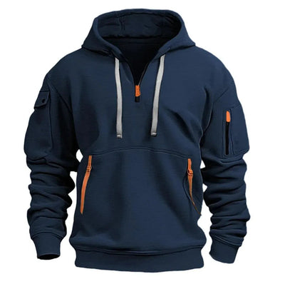 Herren Hoodie mit Teilreißverschluss