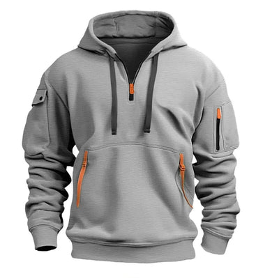 Herren Hoodie mit Teilreißverschluss