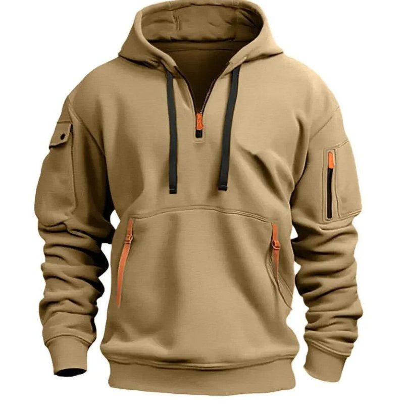 Herren Hoodie mit Teilreißverschluss