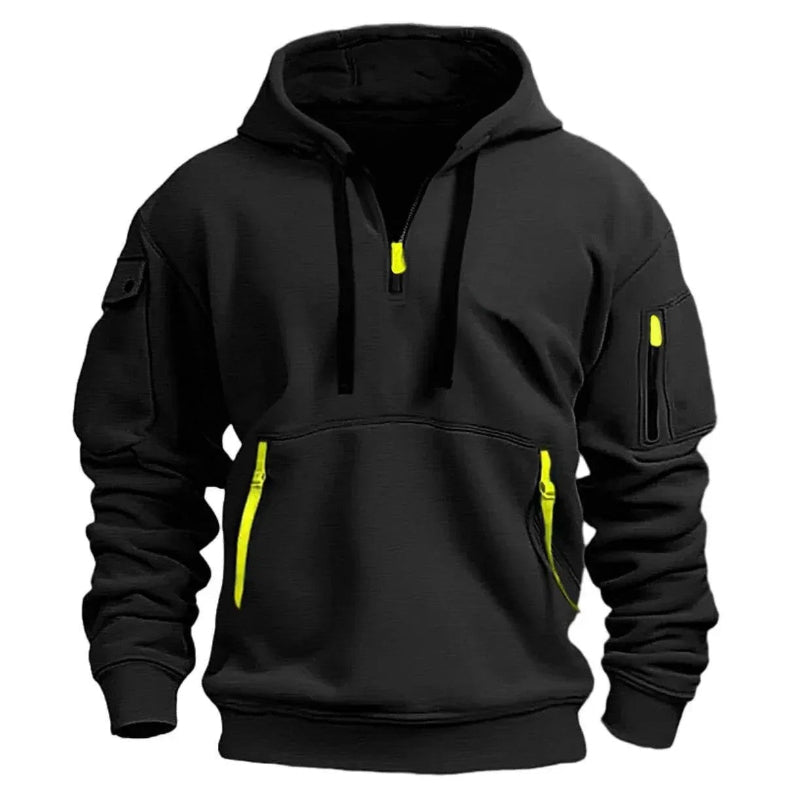 Herren Hoodie mit Teilreißverschluss