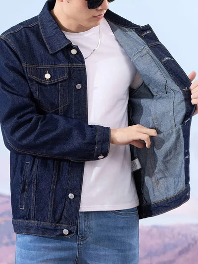 Herren Jeansjacke mit Knöpfen und Brusttaschen