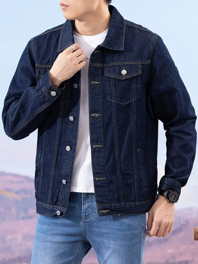 Herren Jeansjacke mit Knöpfen und Brusttaschen