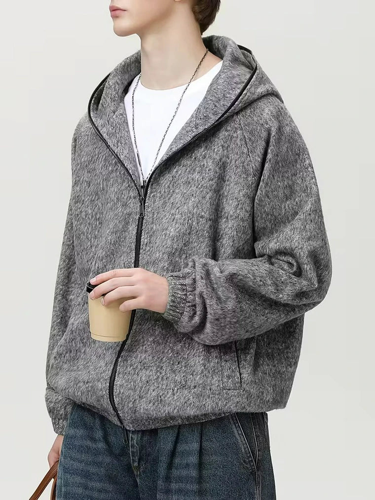 Herren Kapuzenjacke mit Reißverschluss und Taschen