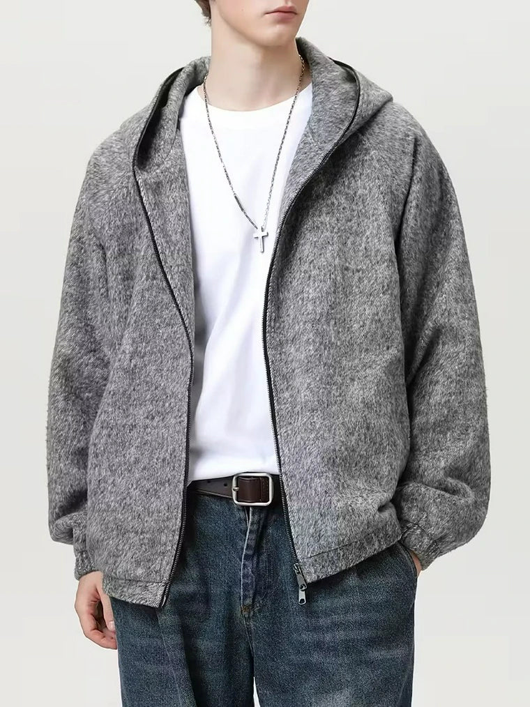 Herren Kapuzenjacke mit Reißverschluss und Taschen