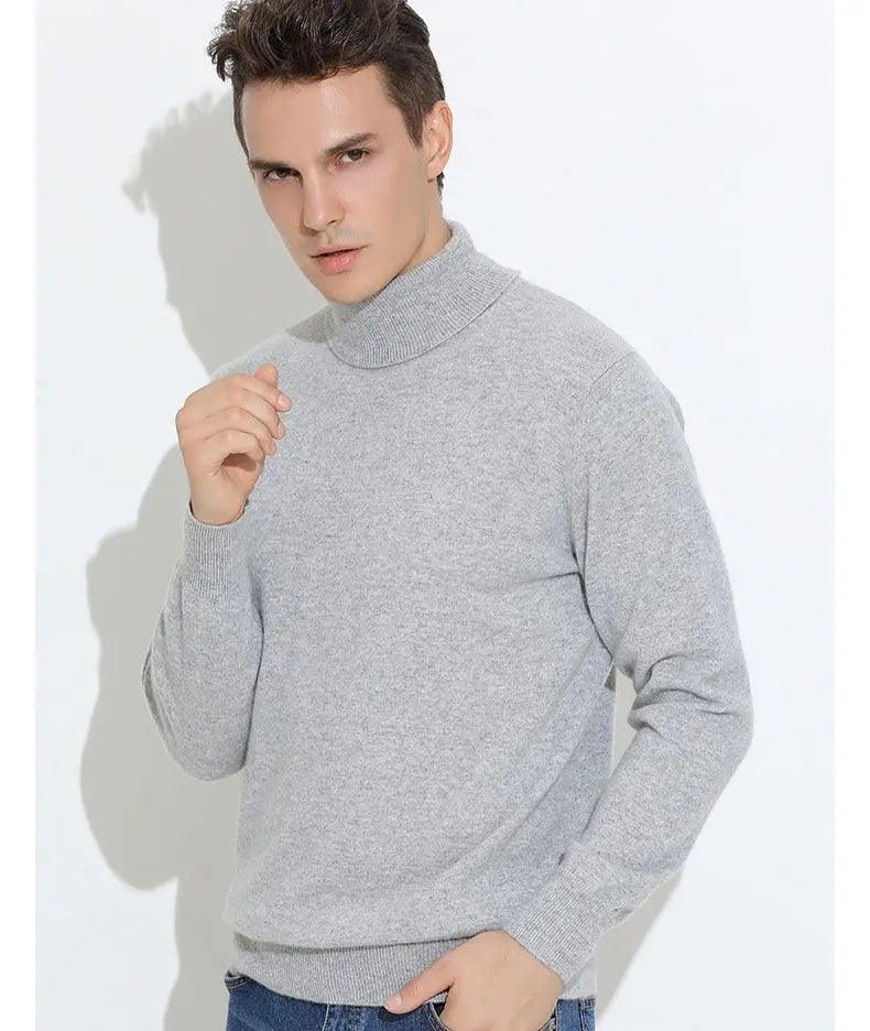 Herren Pullover mit Rollkragen und Rippstrick