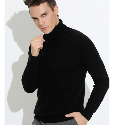 Herren Pullover mit Rollkragen und Rippstrick