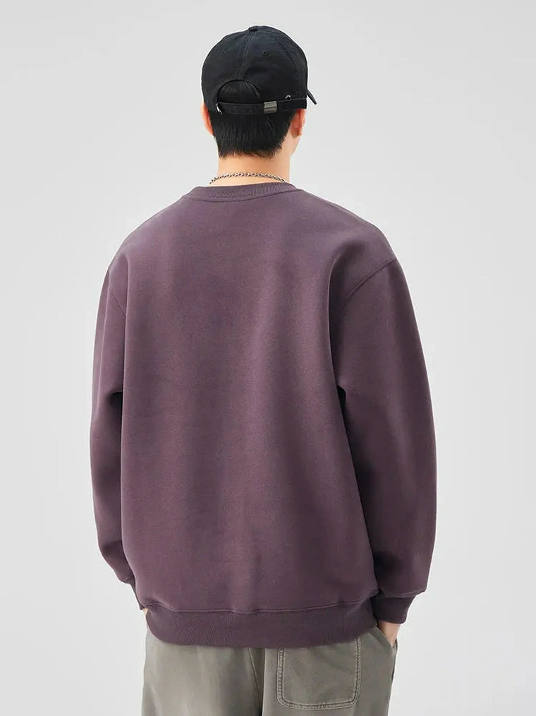 Herren Pullover mit Stickerei und Rundhalsausschnitt