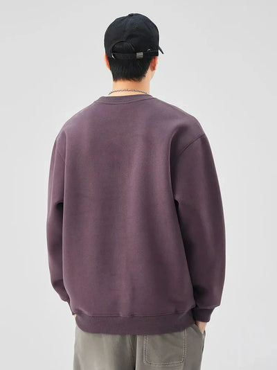 Herren Pullover mit Stickerei und Rundhalsausschnitt