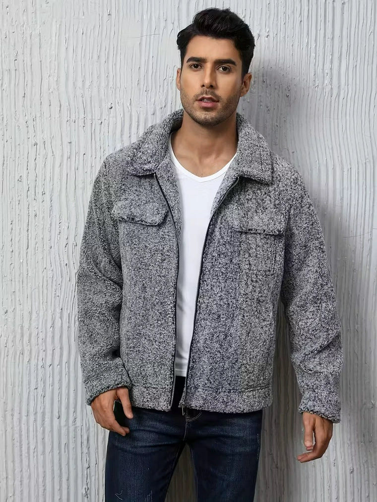 Herren Reißverschluss Jacke mit Kragen