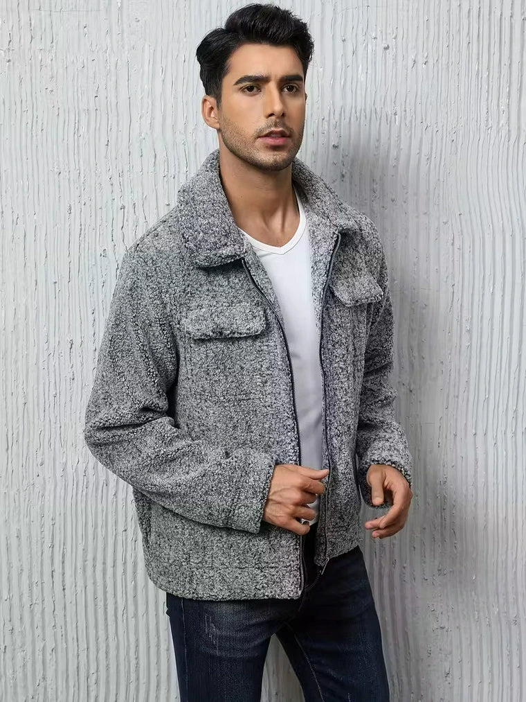 Herren Reißverschluss Jacke mit Kragen