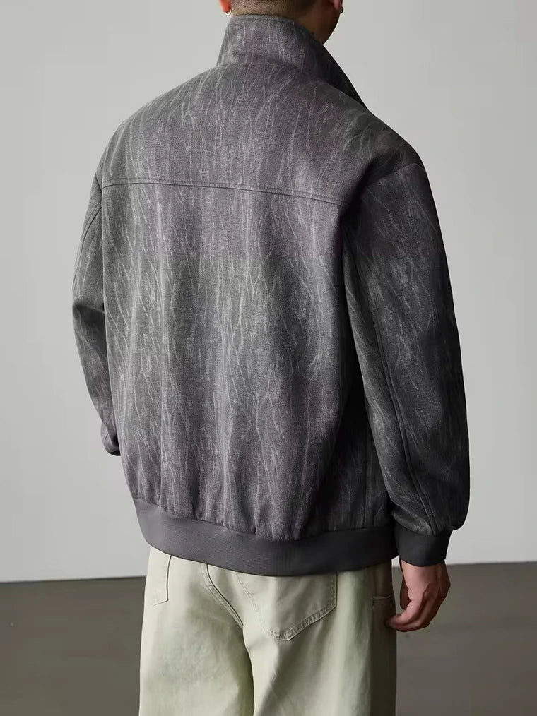 Herren Reißverschluss Jacke mit Kragen Und Vier Taschen