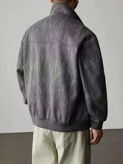 Herren Reißverschluss Jacke mit Kragen Und Vier Taschen