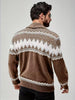 Herren Strick-Strickjacke mit Schalkragen und Musterdesign